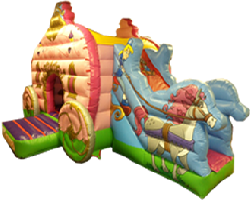 A jungle-themed inflatable